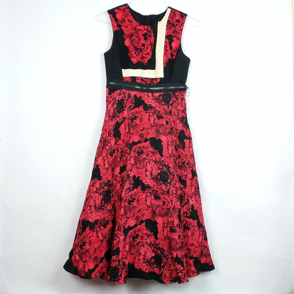 Tracy Reese Floral Sleeveless Silk Midi Dress